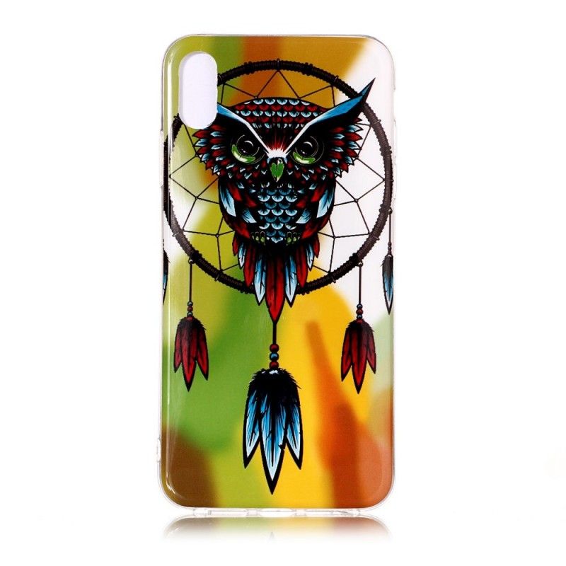 Coque iPhone Xs Max Attrape Rêves Hibou Fluorescente