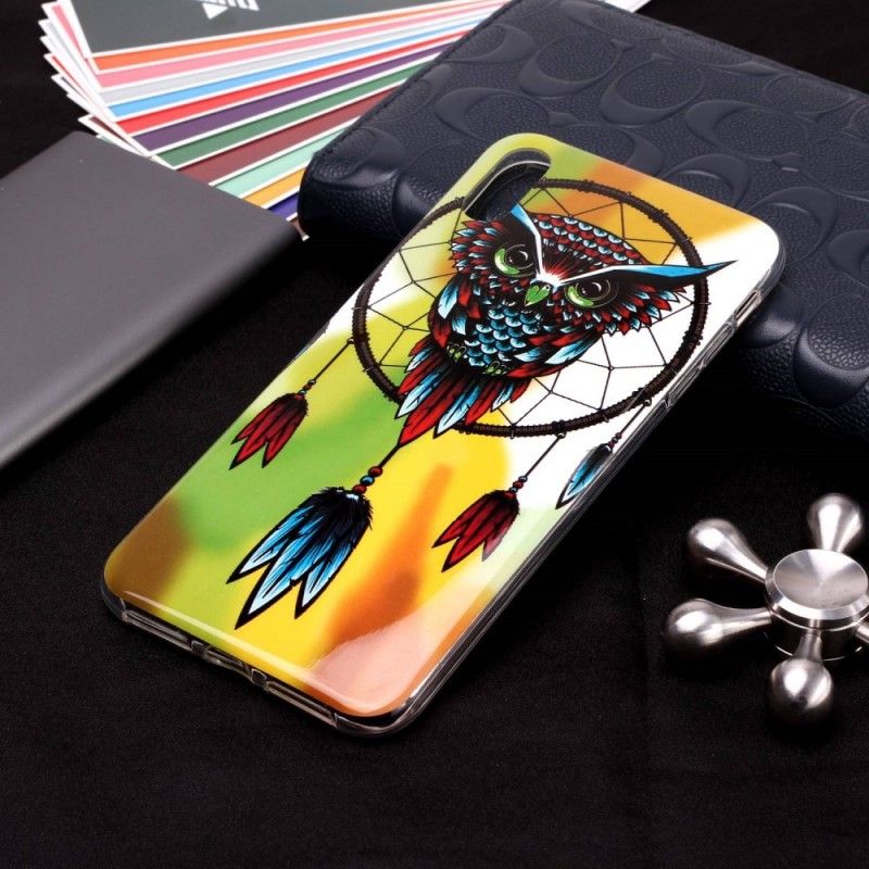 Coque iPhone Xs Max Attrape Rêves Hibou Fluorescente