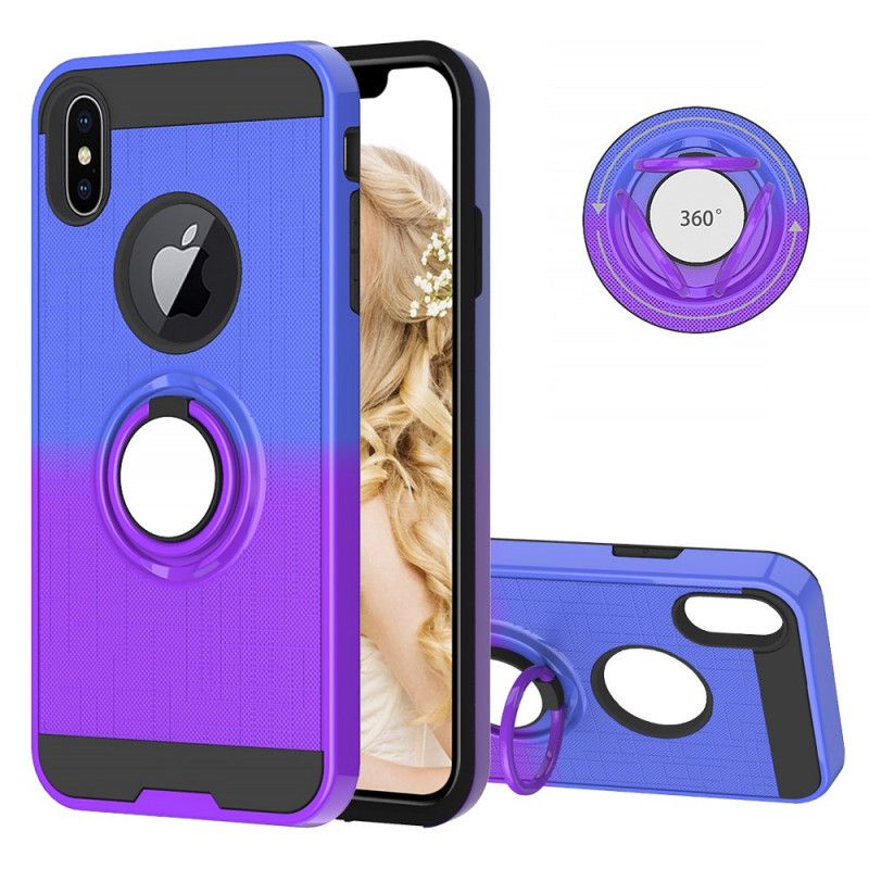 Coque iPhone Xs Max Avec Anneau Gradient Color