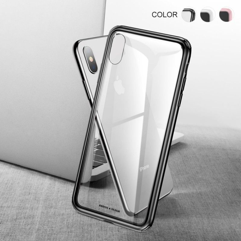 Coque iPhone Xs Max Baseus Transparente Et Rebords Colorés