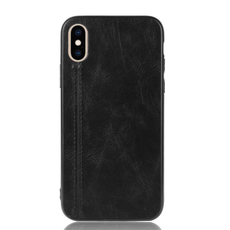 Coque iPhone Xs Max Effet Cuir Couture