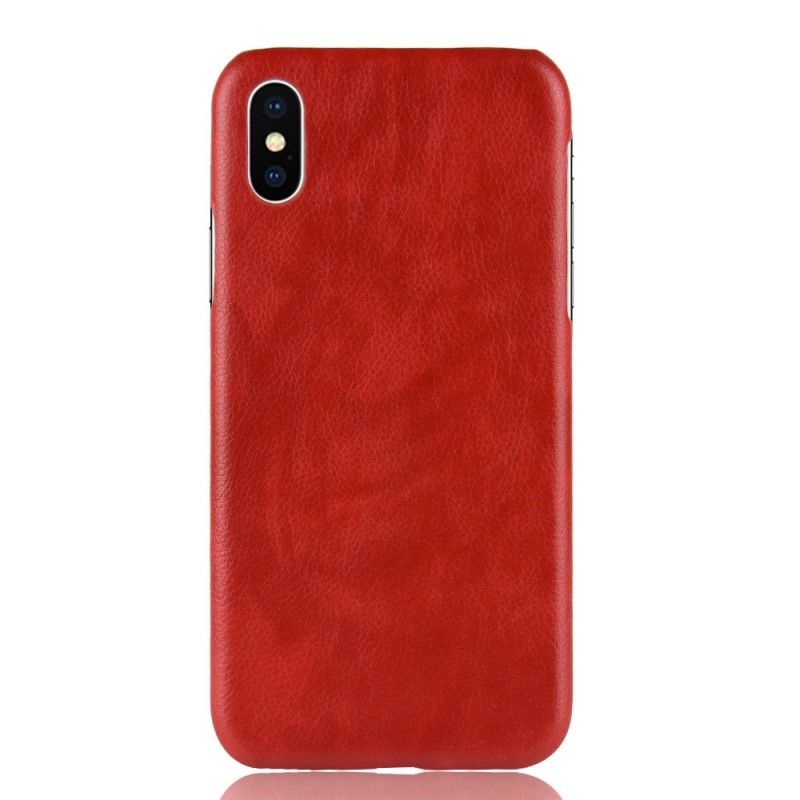 Coque iPhone Xs Max Effet Cuir Litchi