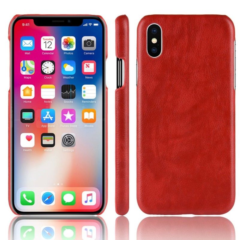 Coque iPhone Xs Max Effet Cuir Litchi