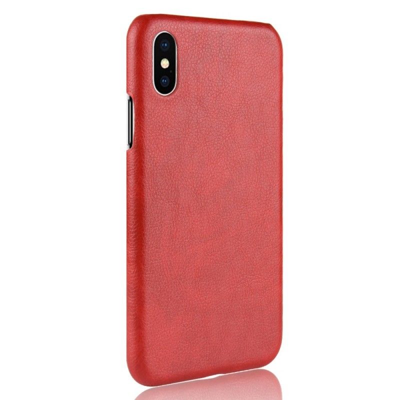 Coque iPhone Xs Max Effet Cuir Litchi