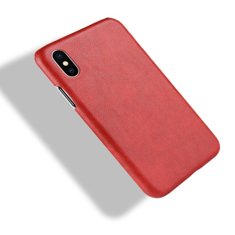 Coque iPhone Xs Max Effet Cuir Litchi