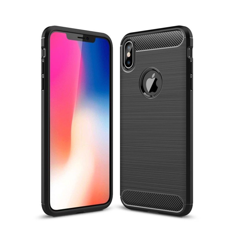 Coque iPhone Xs Max Fibre Carbone Brossée