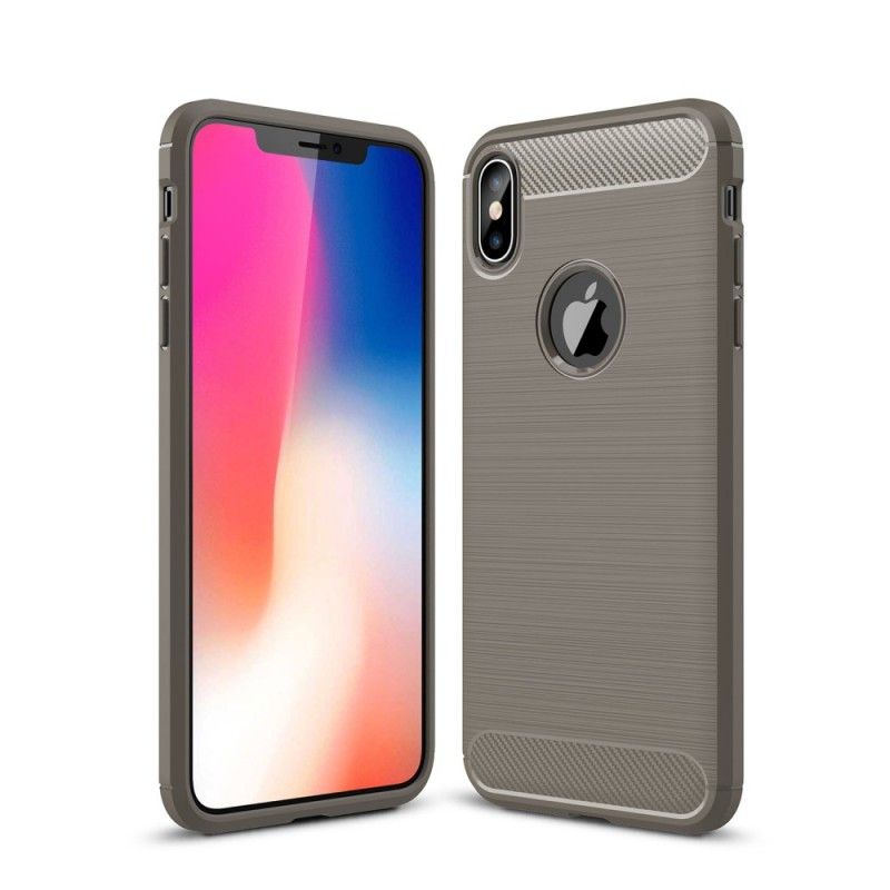 Coque iPhone Xs Max Fibre Carbone Brossée