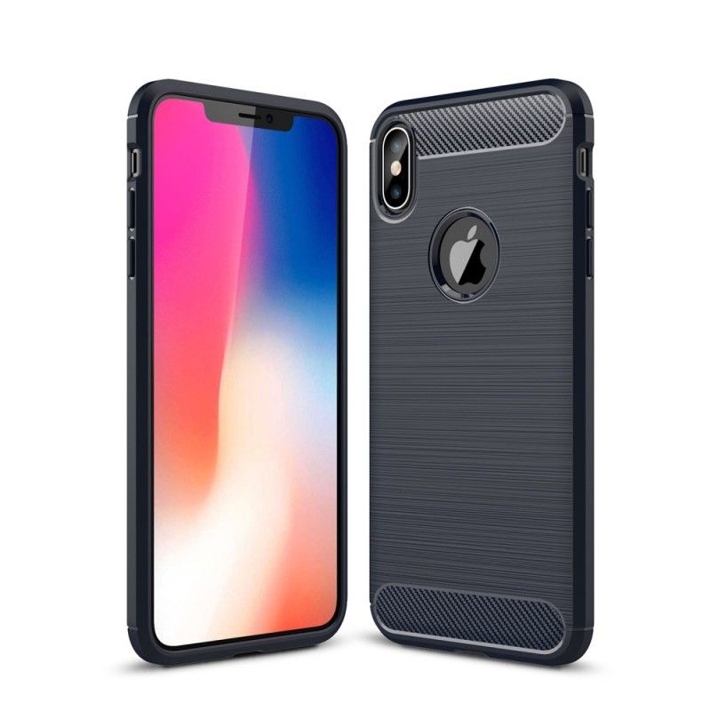 Coque iPhone Xs Max Fibre Carbone Brossée