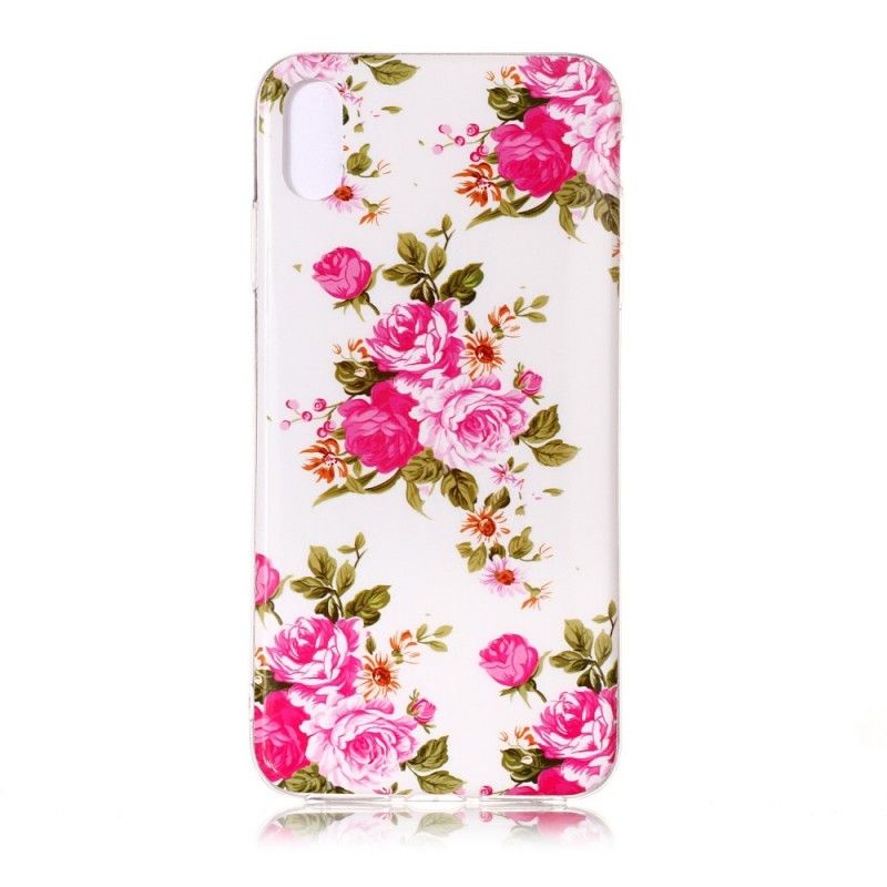 Coque iPhone Xs Max Fleurs Liberty Fluorescente