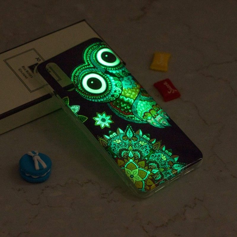 Coque iPhone Xs Max Hibou Mandala Fluorescente