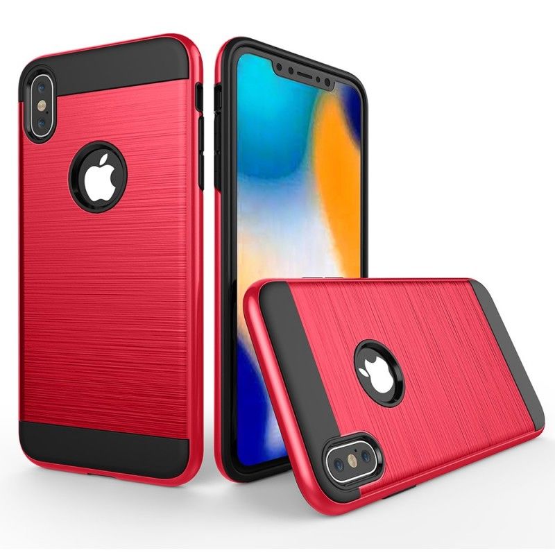 Coque iPhone Xs Max Hybride Brossée