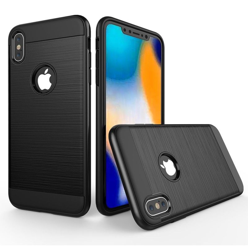 Coque iPhone Xs Max Hybride Brossée