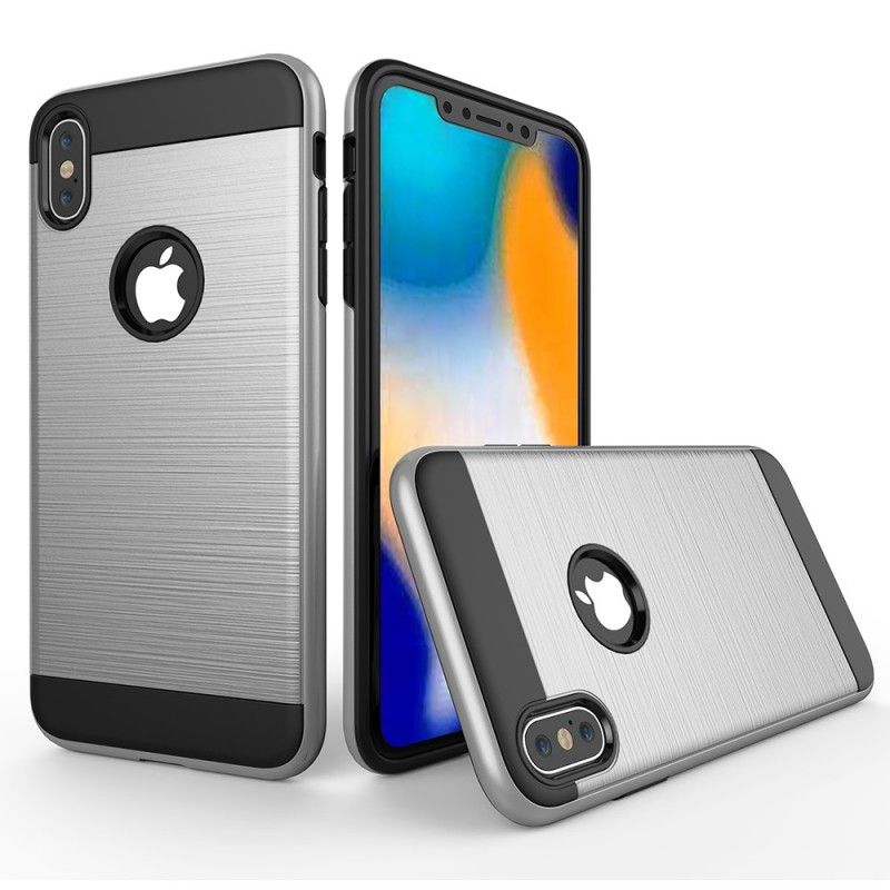 Coque iPhone Xs Max Hybride Brossée