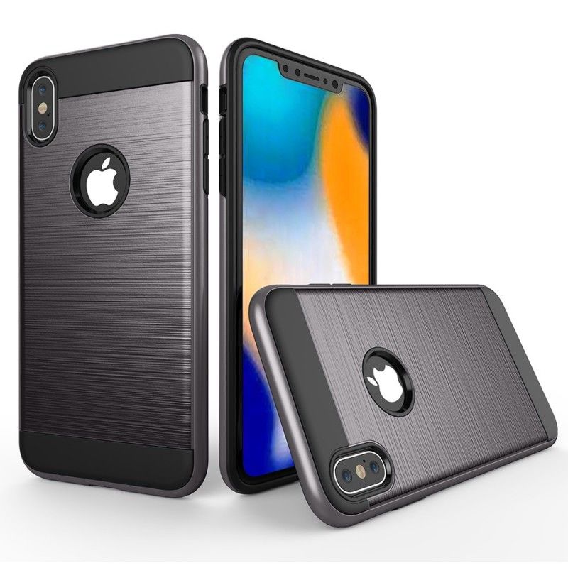 Coque iPhone Xs Max Hybride Brossée