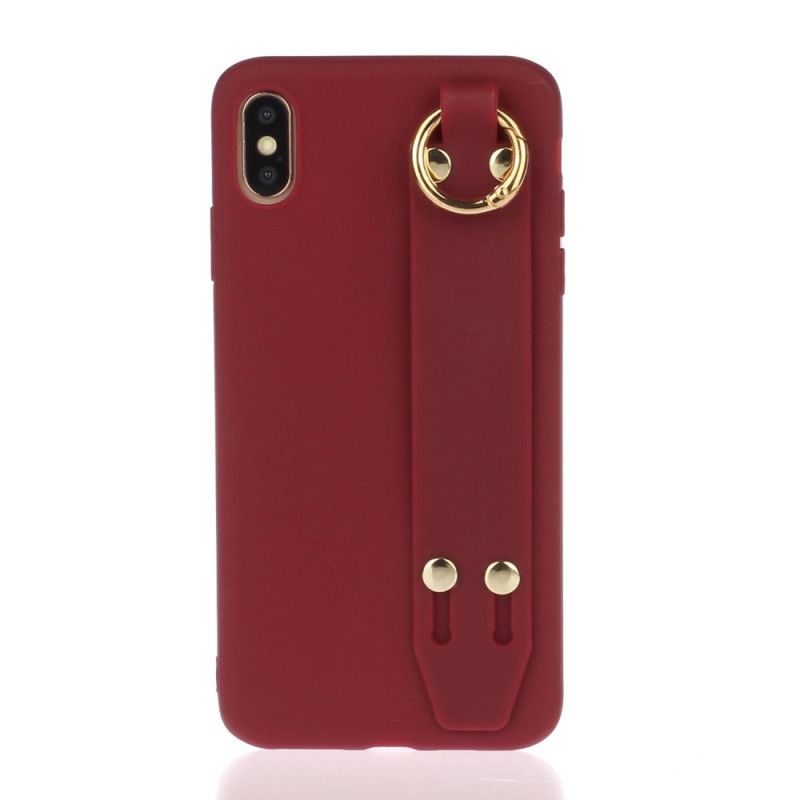 Coque iPhone Xs Max Silicone Avec Sangle Support