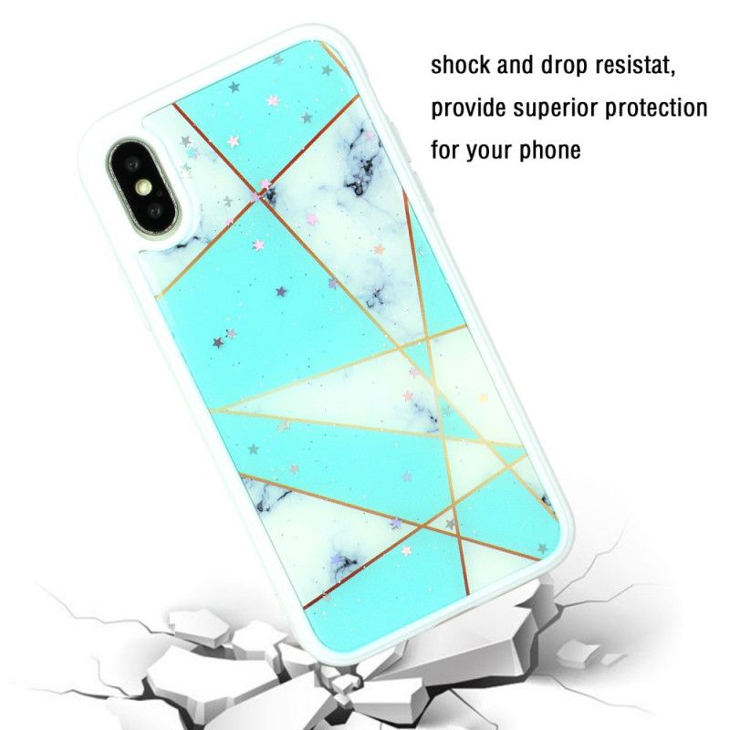 Coque iPhone Xs Max Silicone Et Époxy Marbre Design