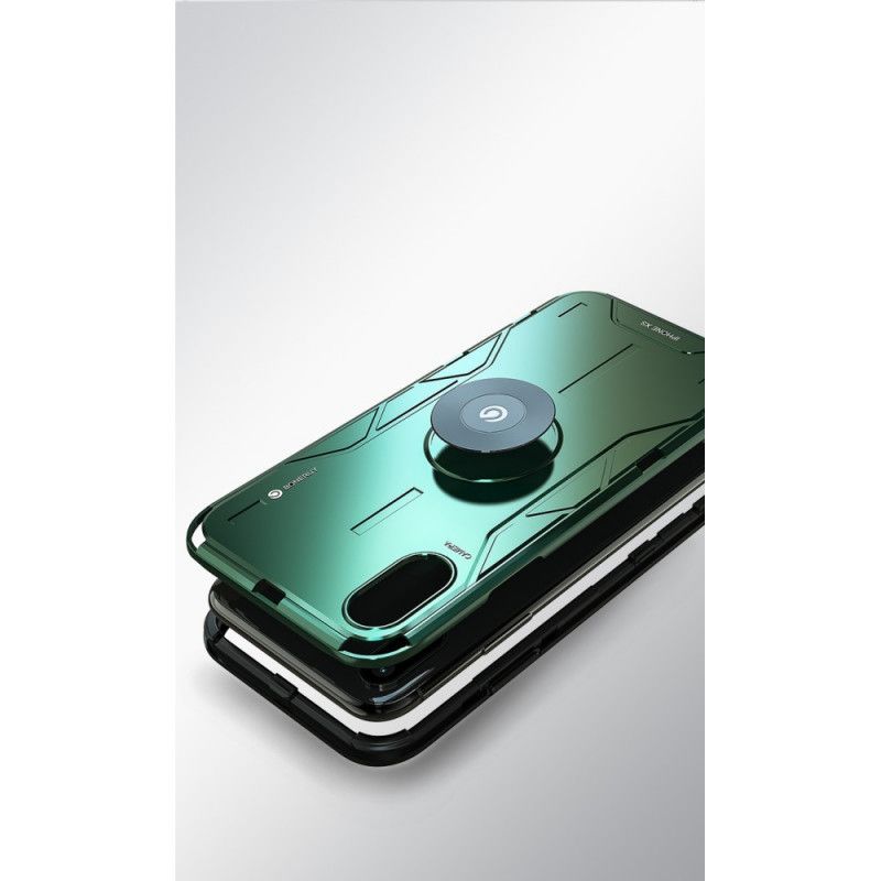 Coque iPhone Xs Max Silicone Et Métal Anneau Rotatif