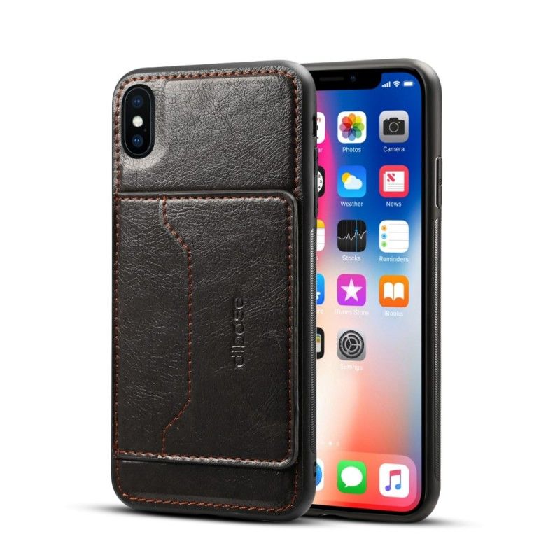 Coque iPhone Xs Max Simili Cuir Porte-carte Support