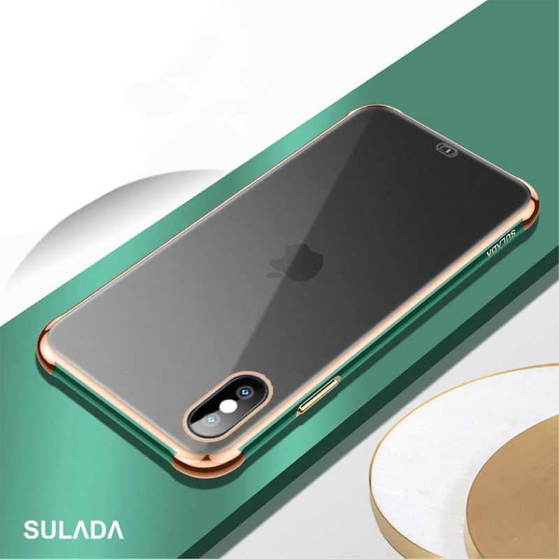 Coque iPhone Xs Max Sulada Transparente Et Effet Métal