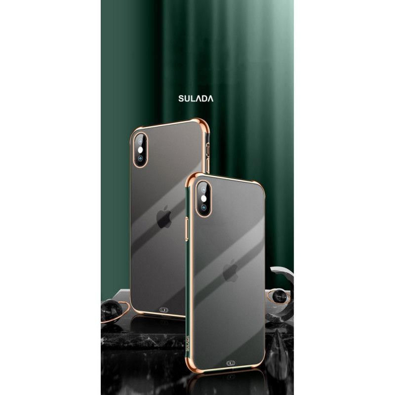 Coque iPhone Xs Max Sulada Transparente Et Effet Métal