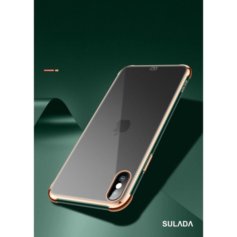 Coque iPhone Xs Max Sulada Transparente Et Effet Métal