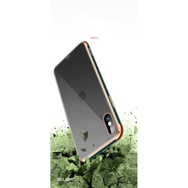 Coque iPhone Xs Max Sulada Transparente Et Effet Métal