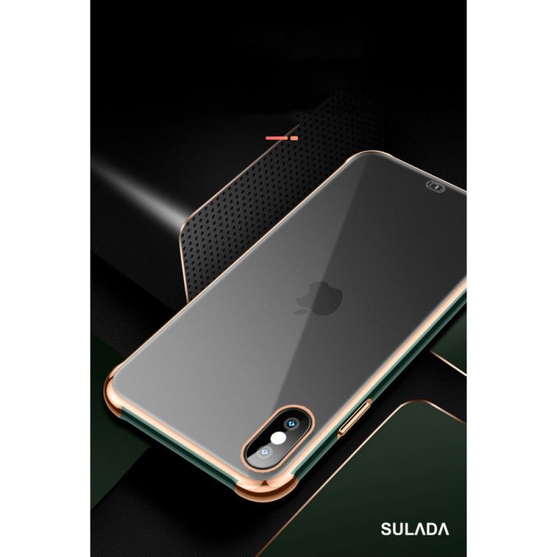 Coque iPhone Xs Max Sulada Transparente Et Effet Métal