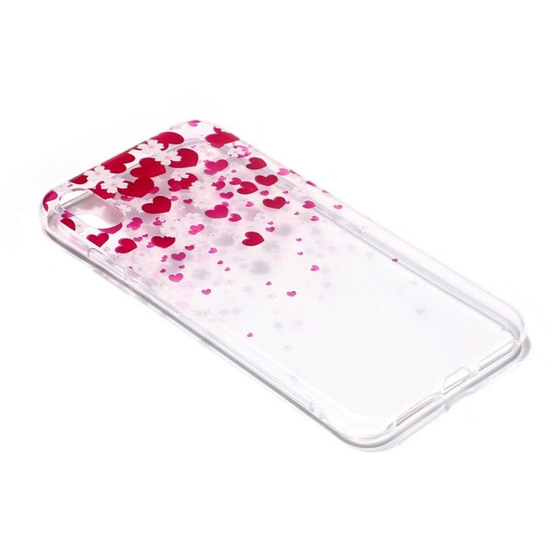 Coque iPhone Xs Pluie De Coeurs