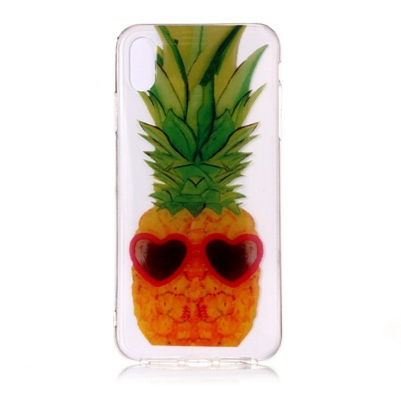 Coque iPhone Xs Transparente Incognito Ananas