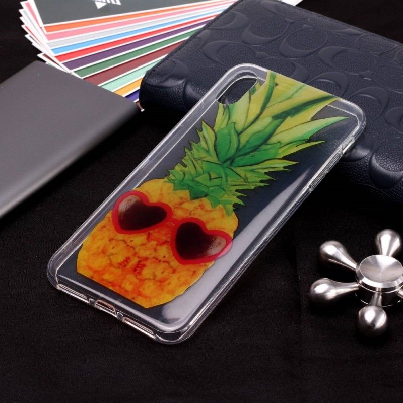 Coque iPhone Xs Transparente Incognito Ananas