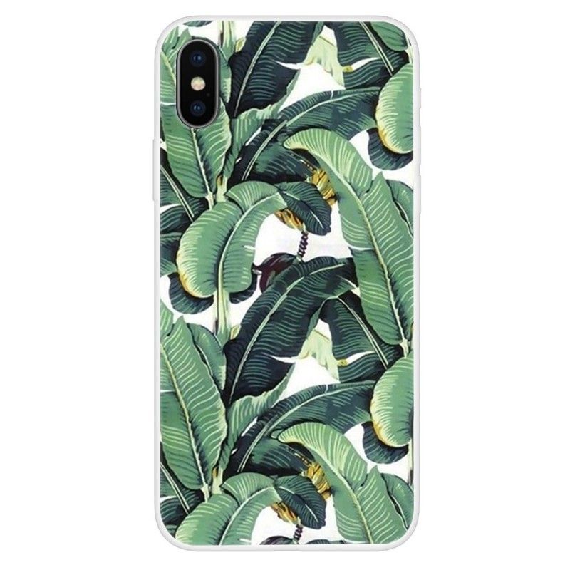 Coque iPhone Xs Transparente Multiples Feuilles Vertes