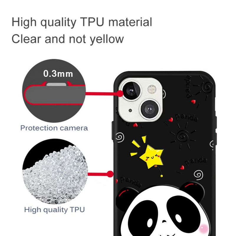 Coque Pour iPhone 13 Étoile Panda