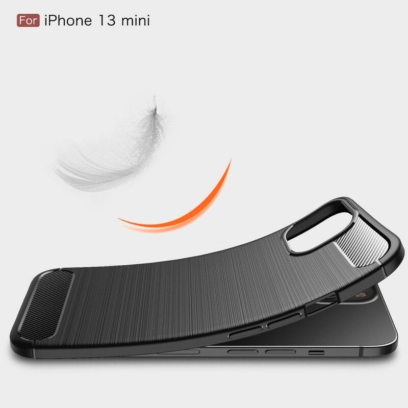 Coque Pour iPhone 13 Mini Fibre Carbone Brossée