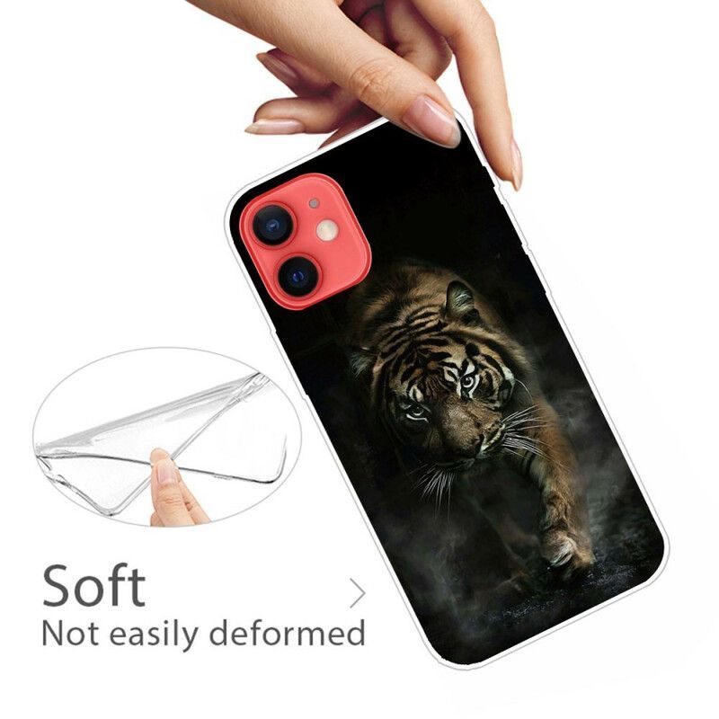 Coque Pour iPhone 13 Mini Flexible Tigre