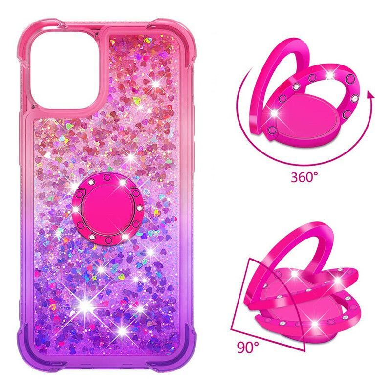 Coque Pour iPhone 13 Mini Paillettes Anneau-support