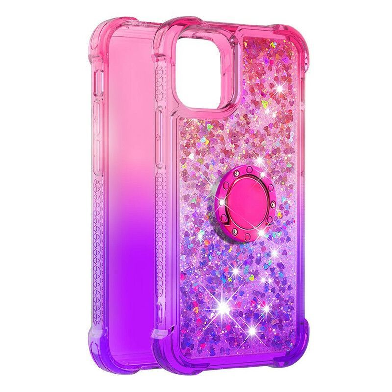 Coque Pour iPhone 13 Mini Paillettes Anneau-support