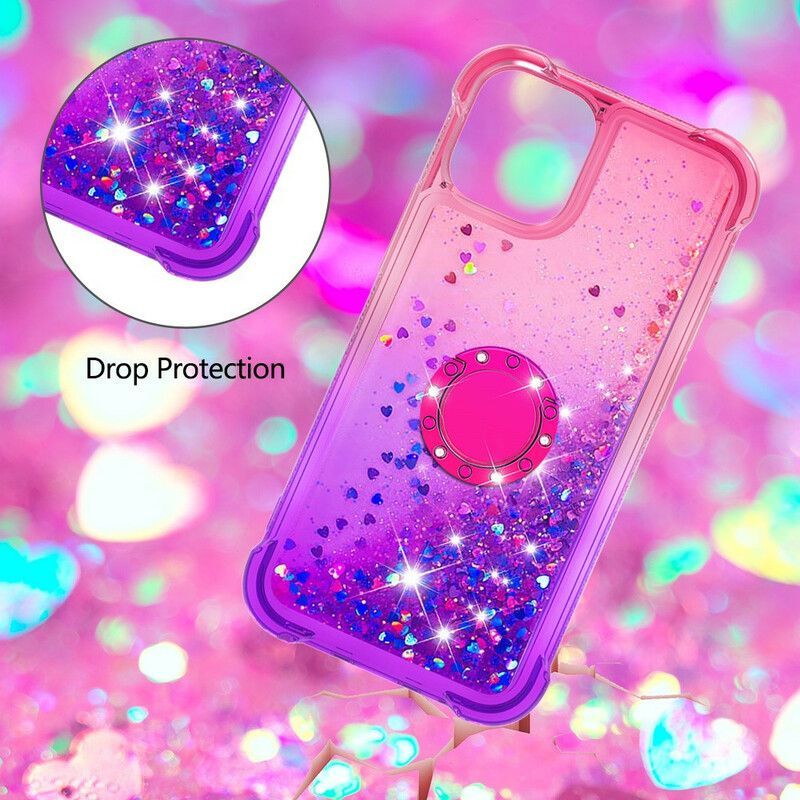 Coque Pour iPhone 13 Mini Paillettes Anneau-support