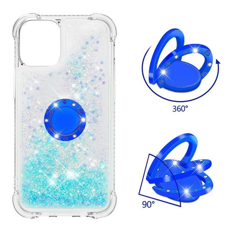 Coque Pour iPhone 13 Mini Paillettes Avec Anneau-support