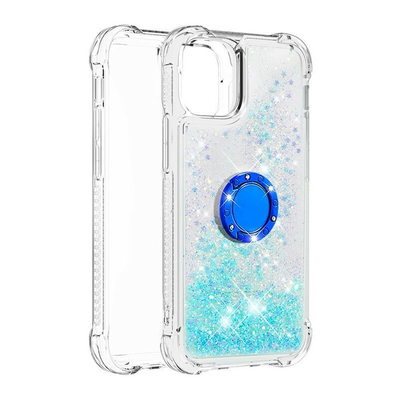 Coque Pour iPhone 13 Mini Paillettes Avec Anneau-support