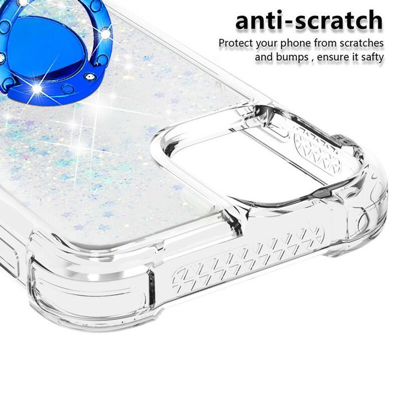 Coque Pour iPhone 13 Mini Paillettes Avec Anneau-support