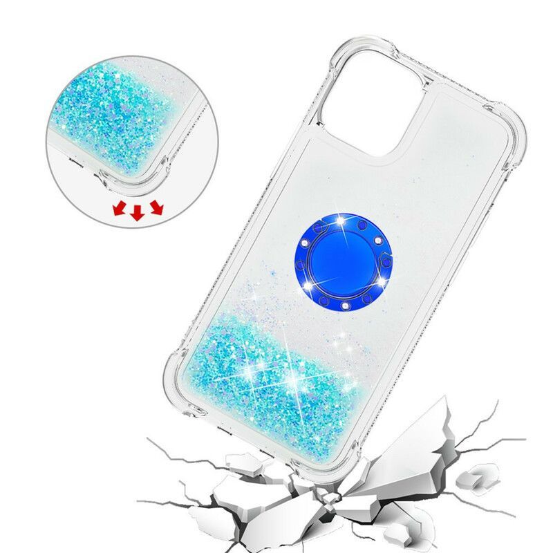 Coque Pour iPhone 13 Mini Paillettes Avec Anneau-support