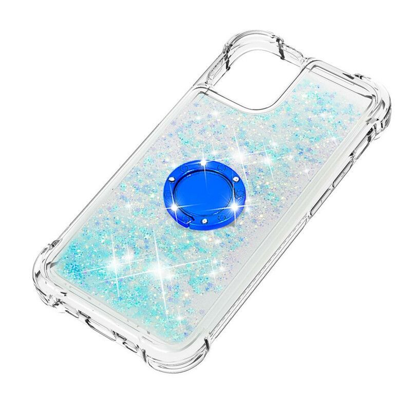 Coque Pour iPhone 13 Mini Paillettes Avec Anneau-support