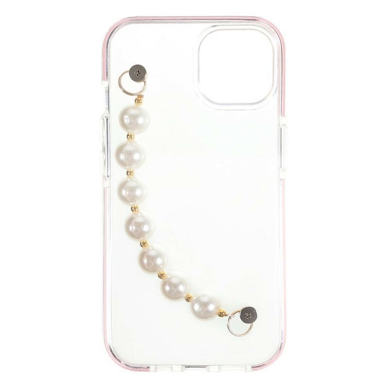 Coque Pour iPhone 13 Mini Silicone Bracelet Perles