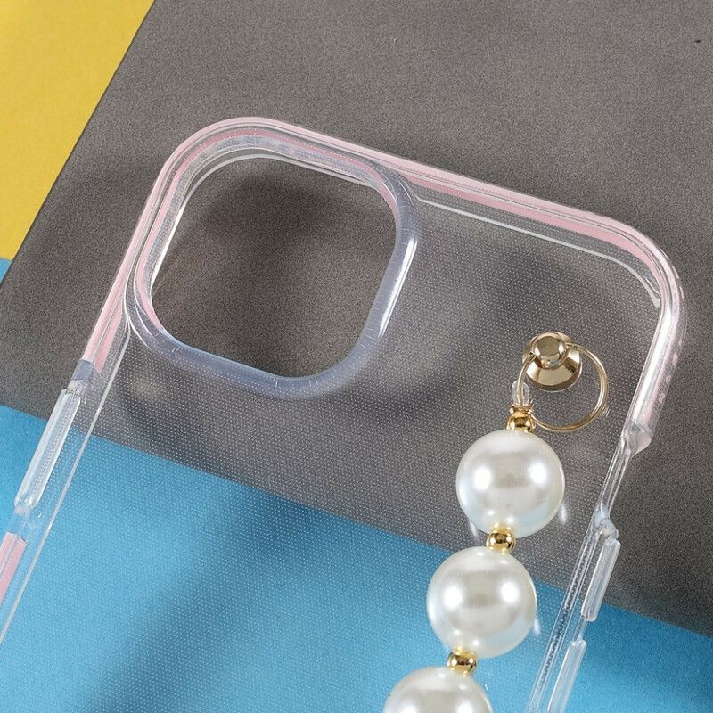 Coque Pour iPhone 13 Mini Silicone Bracelet Perles