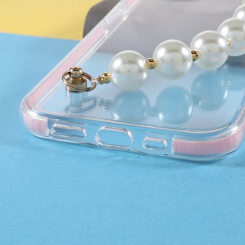 Coque Pour iPhone 13 Mini Silicone Bracelet Perles