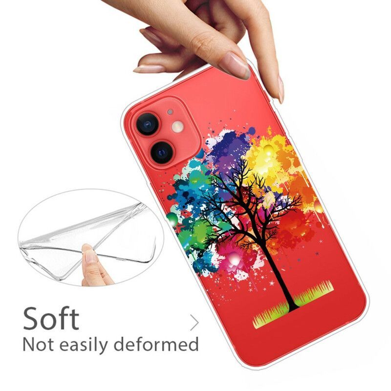 Coque Pour iPhone 13 Mini Transparente Arbre Aquarelle