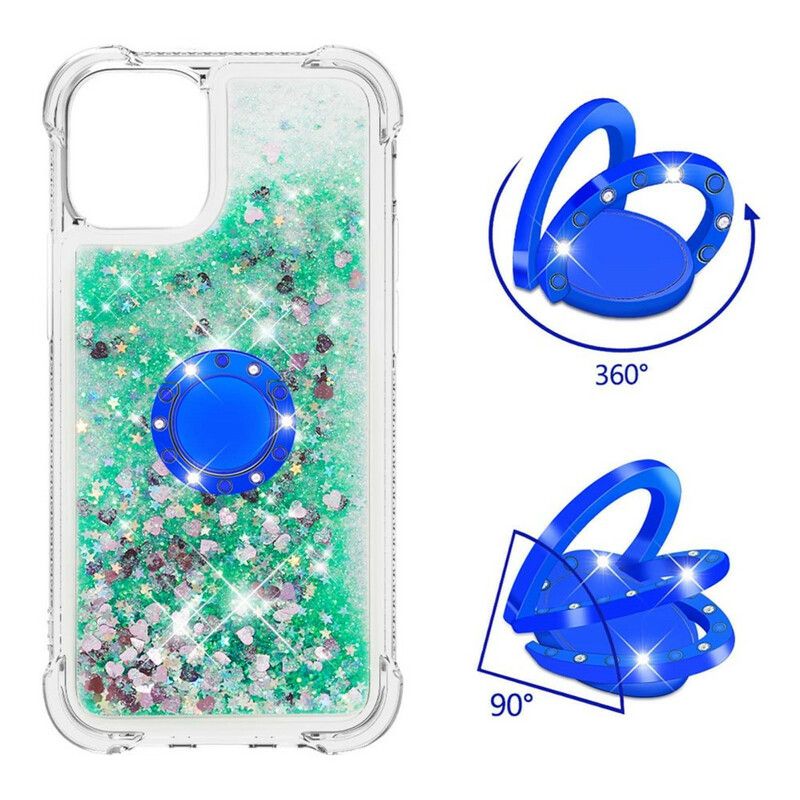 Coque Pour iPhone 13 Paillettes Avec Anneau-support