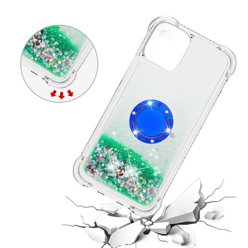 Coque Pour iPhone 13 Paillettes Avec Anneau-support