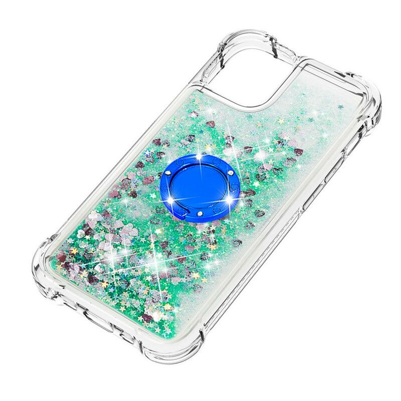 Coque Pour iPhone 13 Paillettes Avec Anneau-support