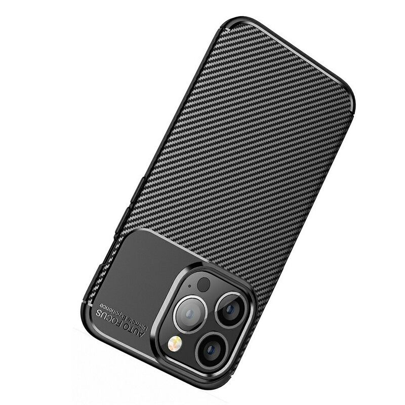 Coque Pour iPhone 13 Pro Flexible Texture Fibre Carbone